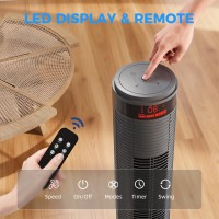 Ventilatore a torre oscillante HOMCOM con telecomando 3 Macchina di raffreddamento con modalità di velocità, grigio