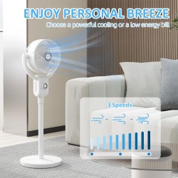 Ventilatore a colonna HOMCOM con oscillazione, Bianco