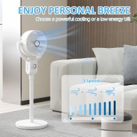 HOMCOM Gulvventilator med luftcirkulation og oscillation, hvid
