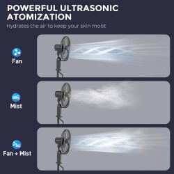 HOMCOM 120cm Standventilator mit Nebelfunktion - Schwarz