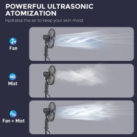 HOMCOM 120cm Standventilator mit Nebelfunktion - Schwarz