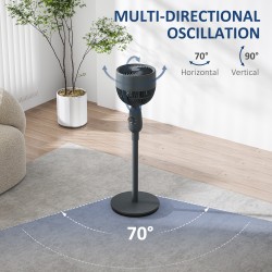 HOMCOM Gulvventilator, Kraftig Luftcirkulator, 36 Tommer Gulvstående Ventilator med 3 Hastighedsindstillinger, 70° Oscillerende 
