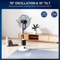 HOMCOM gulvvifte med vannspray 3 Hastigheter 2.8L vanntank, hvit