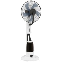 HOMCOM Spray Forstøverblæser, Gulvblæser med Vandforstøver, 70° Oscillation, Vipbart Hoved, 3 Hastigheder, 2.8L Vandtank, Hvid