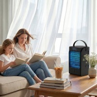 HOMCOM Persönlicher Luftkühler | 4-in-1 Nebelventilator, 1.5L, LED