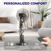 HOMCOM 120cm Standventilator mit Nebelfunktion - Schwarz