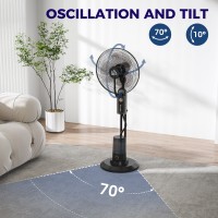 HOMCOM 120cm Pedestalvifte med tåke - Svart