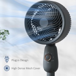 HOMCOM Gulvventilator, Kraftig Luftcirkulator, 36 Tommer Gulvstående Ventilator med 3 Hastighedsindstillinger, 70° Oscillerende 
