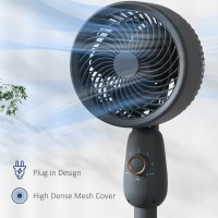 HOMCOM Gulvventilator, Kraftig Luftcirkulator, 36 Tommer Gulvstående Ventilator med 3 Hastighedsindstillinger, 70° Oscillerende 