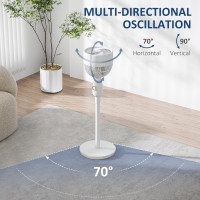 HOMCOM Gulvventilator, Kraftig Luftcirkulator, 36 Tommer Gulvstående Ventilator med 3 Hastighedsindstillinger, 70° Oscillerende 