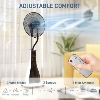 HOMCOM 125cm Pedestal forstøver ventilator med fjernbetjening