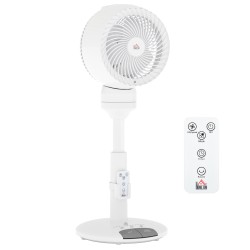 HOMCOM 28 Ventilateur sur pied avec télécommande de pouces - Blanc