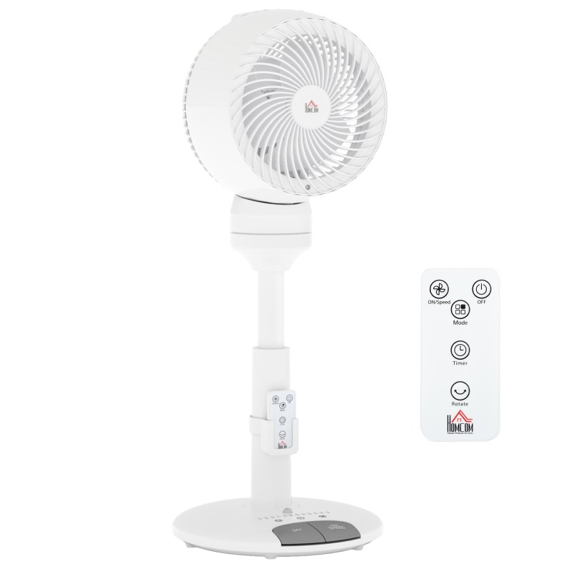 HOMCOM 28 Ventilateur sur pied avec télécommande de pouces - Blanc