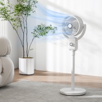 HOMCOM Gulvventilator med luftcirkulation og oscillation, hvid