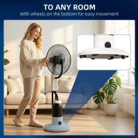 HOMCOM Standventilator mit Wasser-Sprühnebel 3 Geschwindigkeiten 2.8L Wassertank, Weiß