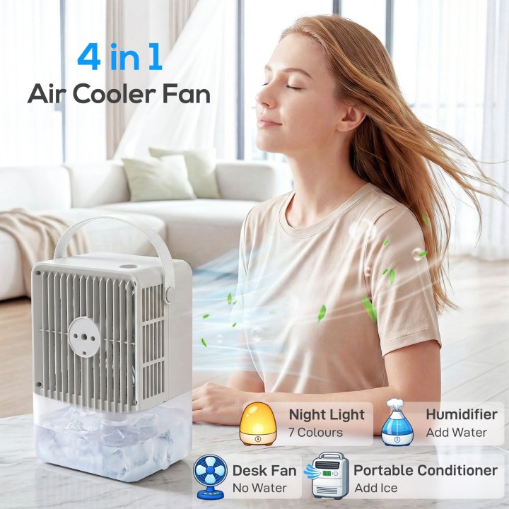HOMCOM Personal Air Cooler | Mist Fan, 550ml, Aroma, LED