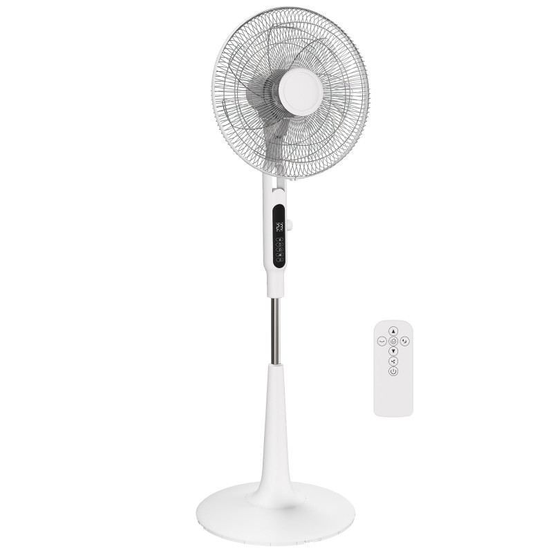 HOMCOM Drei-Modus-Standventilator mit Insektenschutz-Behälter und LED-Panel - Weiß