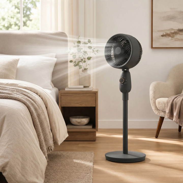 HOMCOM Pedestal Fan, Powerful Air Circulator, 36 Inch Floor Standing Fan with 3 Speed Settings, 70° Oscillating for Bedroom, Hom
