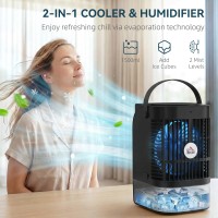 HOMCOM Persoonlijke Luchtkoeler | 4-in-1 Mistventilator, 1.5L, LED