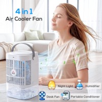 HOMCOM Personal Air Cooler | Mist Fan, 1.5L Tank, 4-Speed, LED