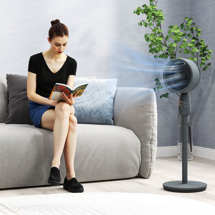 HOMCOM Pedestal Fan, Powerful Air Circulator, 36 Inch Floor Standing Fan with 3 Speed Settings, 70° Oscillating for Bedroom, Hom