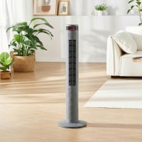 HOMCOM Oscillerende Torenventilator Afstandsbediening 3 Snelheidsstanden Koelmachine, Grijs