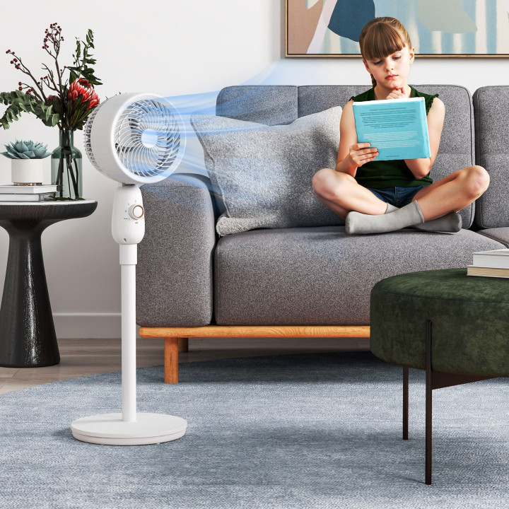 HOMCOM Pedestal Fan, Powerful Air Circulator, 36 Inch Floor Standing Fan with 3 Speed Settings, 70° Oscillating for Bedroom, Hom