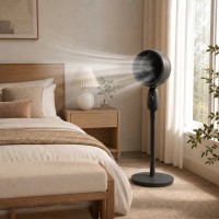 HOMCOM Gulvventilator, Kraftig Luftcirkulator, 36 Tommer Gulvstående Ventilator med 3 Hastighedsindstillinger, 70° Oscillerende 