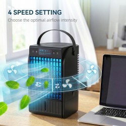 HOMCOM Personal Air Cooler | 4-in-1 Mist Fan, 1.5L, LED