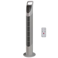 HOMCOM Tårnventilator Oscillerende 3 Hastigheder 3 Vindtyper 40W m/ fjernbetjening timer støjsvag - Grå