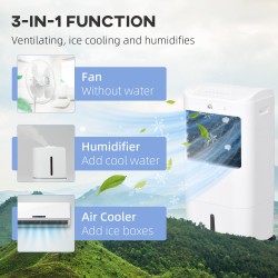 HOMCOM 15L Raffreddatore d'aria evaporativo con telecomando