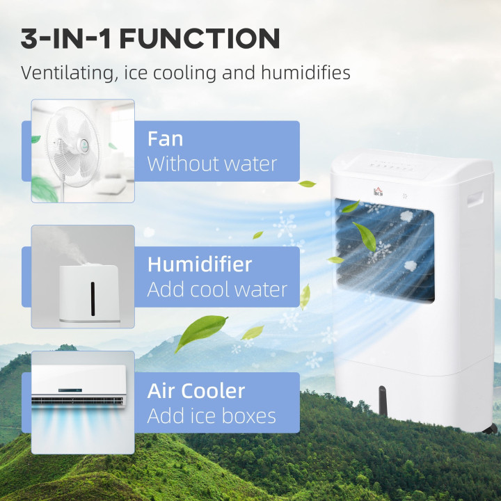 HOMCOM 15L Evaporative Air Cooler with Remote