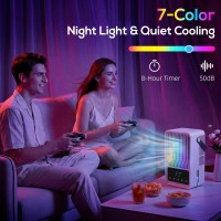 HOMCOM Persönlicher Luftkühler | 4-in-1 Nebelventilator, 550ml, LED