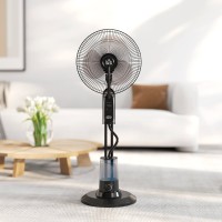 HOMCOM 120cm Standventilator mit Nebelfunktion - Schwarz
