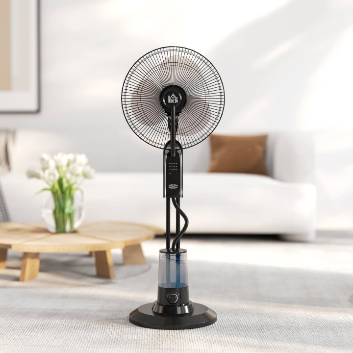 HOMCOM 120cm Pedestal Mist Fan - Black
