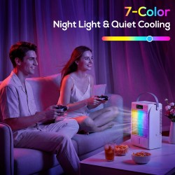 HOMCOM Persoonlijke luchtkoeler | Nevelventilator, 1.5L Tank, 4-Snelheid, LED