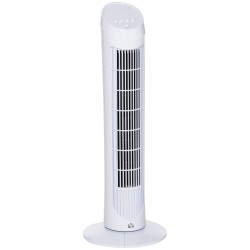 HOMCOM tårnventilator til køling af soveværelset, 30 tommer elektrisk 70° oscillerende ventilator med 3 hastighedsindstillinger,