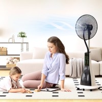 HOMCOM 125Ventilateur brumisateur sur pied cm avec télécommande