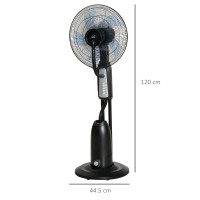 Ventilateur brumisateur HOMCOM, ventilateur de sol avec brumisation d'eau, 70° Oscillation, tête inclinable, 3 Vitesses, 2.8L Ré