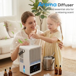 HOMCOM Personal Air Cooler | 4-in-1 Mist Fan, 550ml, LED