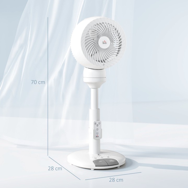 HOMCOM 28 Inch Standing Fan with Remote - White