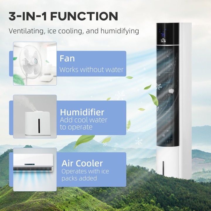 HOMCOM 3L Evaporative Air Cooler | Portable Swamp Cooler