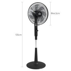 HOMCOM Gulvvifte med tre moduser, med insektmiddelboks og LED-panel - Svart