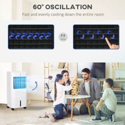 HOMCOM 15L Refroidisseur d'air évaporatif avec télécommande