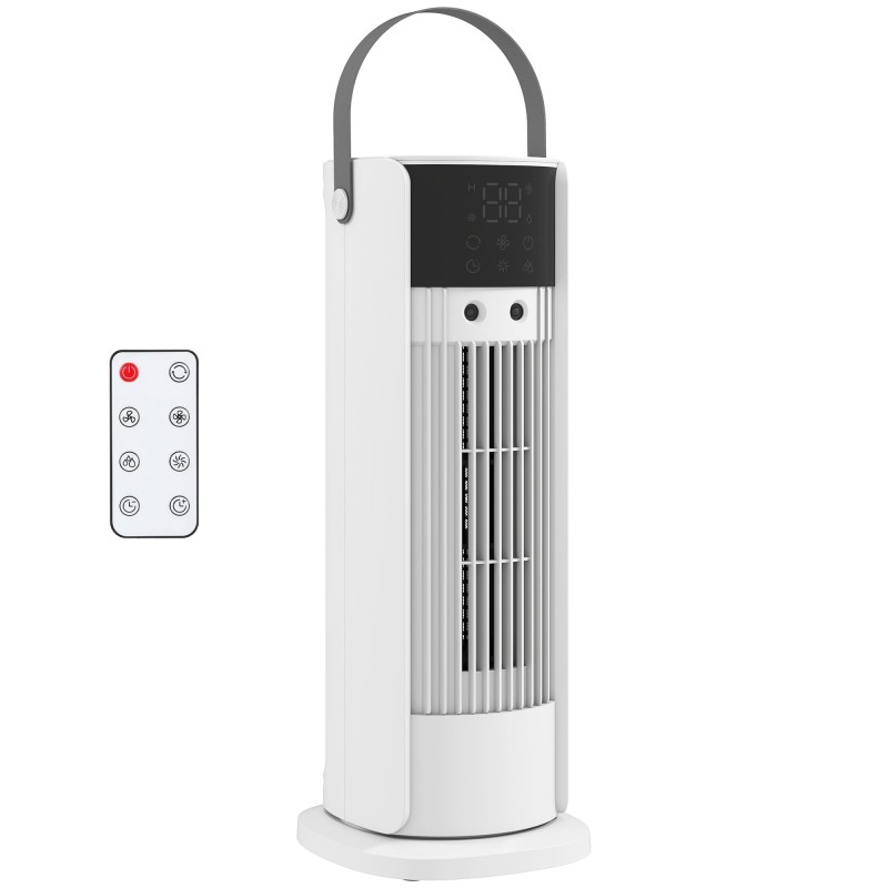 Ventilatore a torre HOMCOM per camera da letto, 16 Ventilatore da tavolo a nebulizzazione da pollici con motore DC, 3 Velocità, 