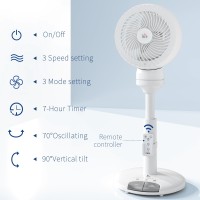 HOMCOM 28 Inch Staande Ventilator met Afstandsbediening - Wit