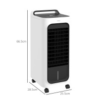 Refroidisseur d'air par évaporation HOMCOM | Packs de glace, télécommande, 90° — Blanc