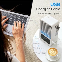HOMCOM Personal Air Cooler | 4-in-1 Mist Fan, 550ml, LED