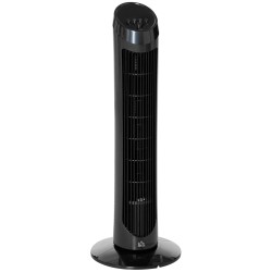 Ventilatore a torre HOMCOM per camera da letto, 30 pollici, 6 m/s di velocità potente, ventilatore a pavimento con 70° oscillazi