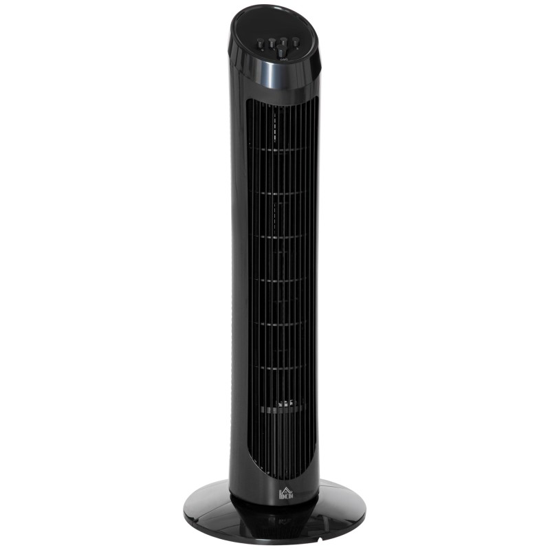 HOMCOM Tower Fan for Bedroom, 30 inch, 6 m/s Powerful Velocity, Standing Floor Fan with 70° Oscillating and 3 Speeds for Home Of